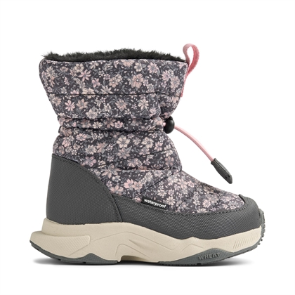 Wheat Winterboot Esme - Dark Charcoal Flowers